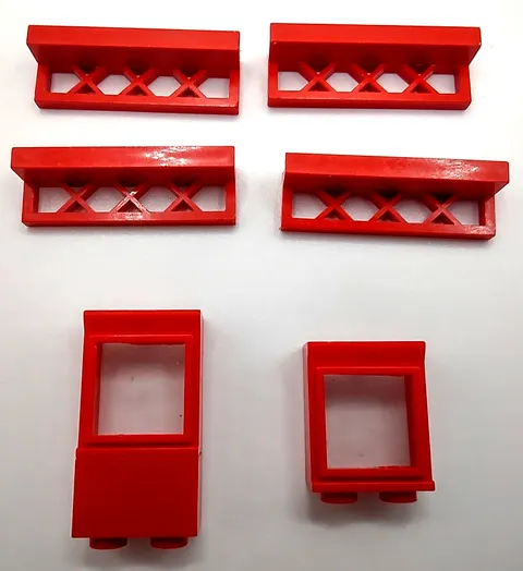 Lego Replacement Parts 1x4x1 Red Fence Barriers 4 Pieces Lego Window Clear Pane