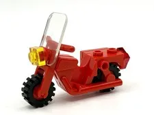 LEGO Red Vintage Bike with Trans-Clear Windshield, Sold as is inv.572