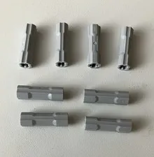 LEGO 8x NEW Pieces Technic Axle Connector/Extension 3L LIGHT BLUISH GREY #42195