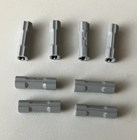 LEGO 8x NEW Pieces Technic Axle Connector/Extension 3L LIGHT BLUISH GREY #42195
