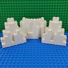 Vtg 3X LEGO Castle WHITE Rock Wall BURP LURP Panel 6082 6083 Part Lot