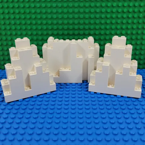 Vtg 3X LEGO Castle WHITE Rock Wall BURP LURP Panel 6082 6083 Part Lot