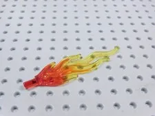 LEGO Large Flame Trans Yellow w/ Red Fire Torch Weapon Minifig AZ