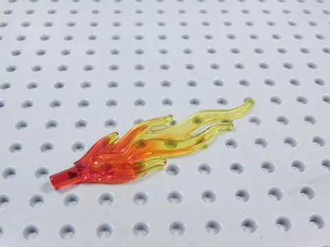LEGO Large Flame Trans Yellow w/ Red Fire Torch Weapon Minifig AZ