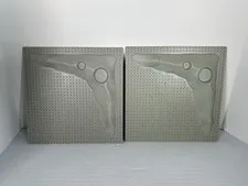 Vintage 1980s LEGO Base Plates 2 Lunar Space Crater Moon Raised, Old Gray 3947a