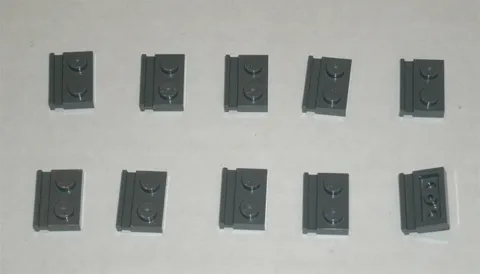 LEGO NEW 1x2 Dark Stone Grey Plate With Door Rail (10x) 4543086 Brick 32028