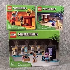LEGO Minecraft 21251 21252 21266 Bundle Lot 3 Sealed NIB Steve Armory Nether