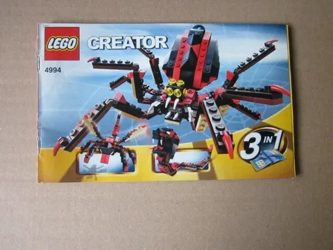 Lego Building Instructions Instruction Creator 4994, 3 in 1 Spider Dragonfly, Monster