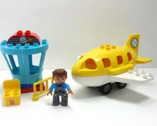 Lego DUPLO Airplane Tower Chair Fence Minifigure 10871 Airport 10 pc Replacement