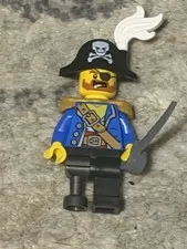 Lego pi185 Pirate Captain - Minifigure - Pirates IV -Bicorne hat & plume & sword