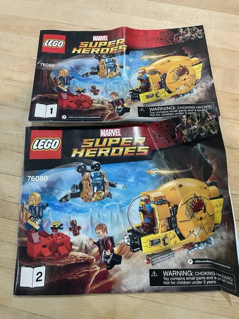 Lego Marvel Super Heroes 76080 Instructional Manuals Only Book 1 & 2 Replacement