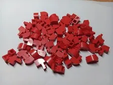 LEGO LOT 60 RED RECESSED STUD BRICKS CURVED TOP SLOPE 1 X 2 X 1 1/3 #6091