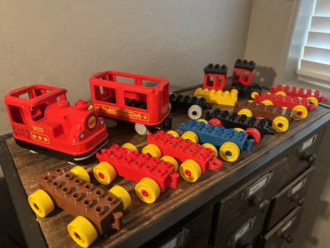 Lego DUPLO Train Lot Bases Cabs Locomotive Chimney Stacks Cabins Parts Working