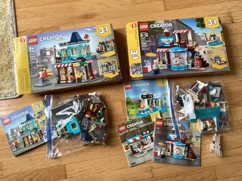 2 Pre owned LEGO sets 3 in 1 Creator townhouse toy store /modular sweet surprise