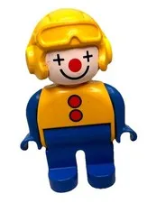 Lego Duplo Clown Yellow Helmet 2650 Cannon Ball 1989