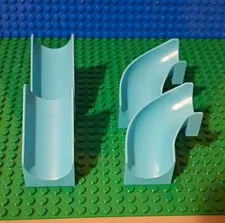 LEGO Light Blue Slide Chute Pieces Plastic Parts Lot 4 Pieces