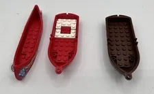 Lego Minifigure 2 Row Boat & 1 Canoe Pirate City Town Lot