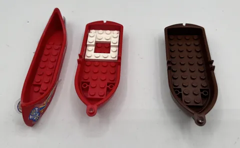 Lego Minifigure 2 Row Boat & 1 Canoe Pirate City Town Lot