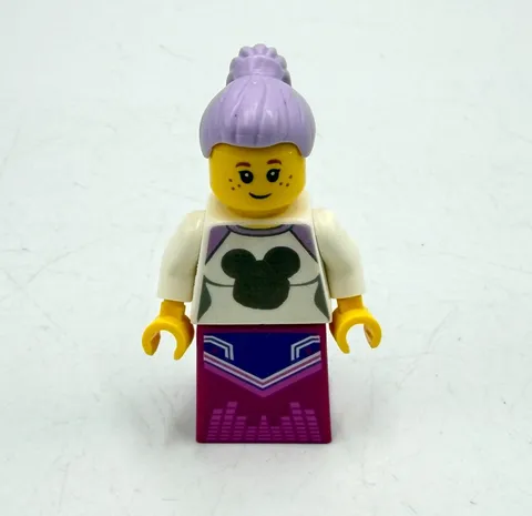 Lego Disney Store Custom Minifigure Lady Woman Mickey Shirt Purple Hair