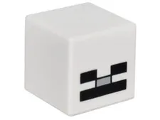 LEGO® Part 19729pb004 - Head, Modified Cube (Minecraft Skeleton)