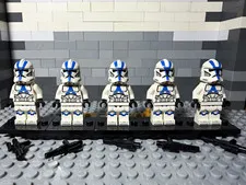 LEGO STAR WARS 501st Clone Trooper No Holes Lot of 5 w/ Blasters