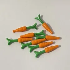 Lego 33183 33172 Carrots Orange Green Top Stems Replacement Parts Lot of 8