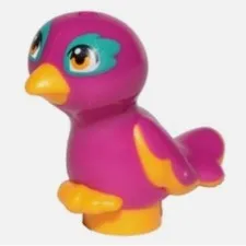 Lego Magenta Bird “Pepper” Friends Style - Turquoise Around Eyes