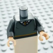 LEGO Minifigure Torso Dark Bluish Gray V-Neck Sweater Red 973pb3192c01