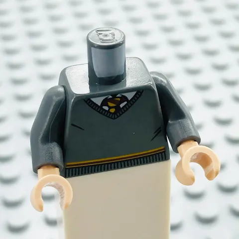 LEGO Minifigure Torso Dark Bluish Gray V-Neck Sweater Red 973pb3192c01