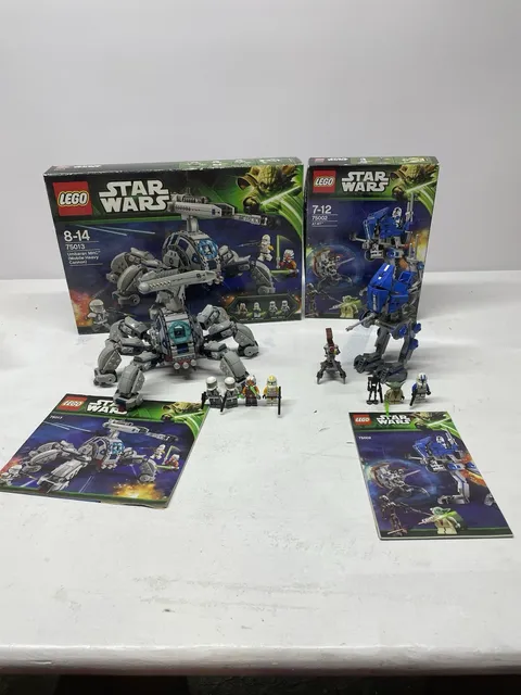LEGO Star Wars: Umbaran MHC (75013) and AT-RT (75002) with figures, BA and original box