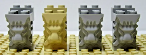 Lot of 4 LEGO Lionhead Bricks Modified 2x3x3 with Cutout 30274
