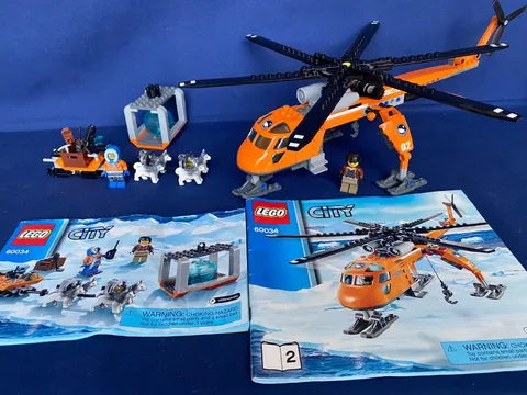 LEGO City Arctic Helicrane (#60034) - 262 Pieces (1 Sub) w/ Minifigs & Manuals