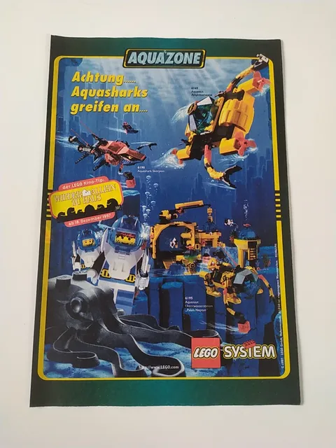 Rare Advertising Flyer Advertising Sheet LEGO System Aquazone 6190 6145 6195 1997