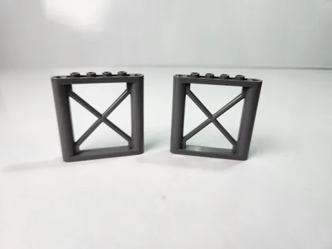 2 x LEGO Part 64448 Support 1 x 6 x 5 Girder Rectangular dark grey 