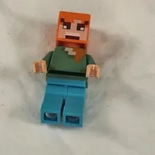 LEGO Minecraft Alex Minifigure MIN197 21266 Nether Lava Battle Genuine LEGO