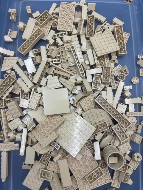 1 lb. Mixed Tan Colored Legos - standard blocks and unique pieces (Lot C)