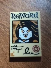 Lego New 71052 HUNTER Minifigure WANTED POSTER TILE Tan Female Vampire 2x3 Part