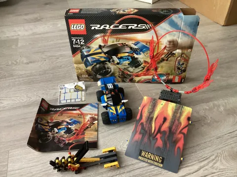 Retired LEGO Racers Ring of Fire (8494) Set Flame Ring Jump Ramp ALMOST COMPLETE