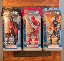 LEGO Knights' Kingdom Storage Containers Lot of 3 w/ Lids Vladek Santis Jayko.