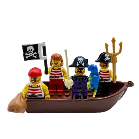 LEGO Pirates Minifigures Lot of 4 Parrot Jolly Roger Weapons Boat
