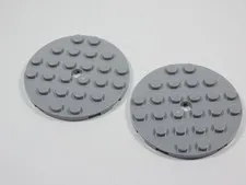 LEGO Lot of 2 Light Bluish Gray Round 6x6 Plates S6