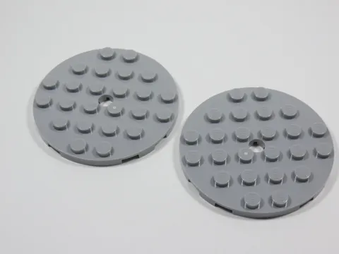 LEGO Lot of 2 Light Bluish Gray Round 6x6 Plates S6