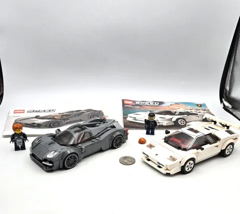 LEGO Speed Champions Set Lot 76915 Pagani 76908 Lamborghini Countach Minifigures