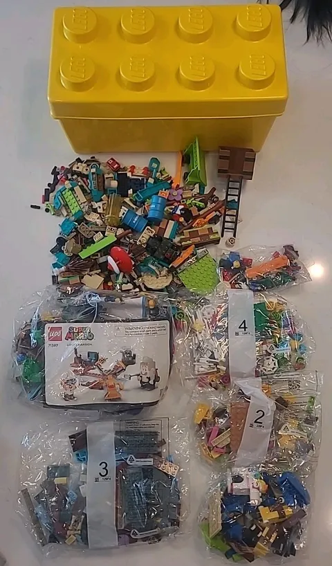 3.75 Lbs + LEGO Storage Brick 8 Stud Large Yellow Container Plastic Bin (B1-A)
