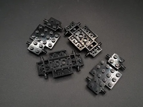 LEGO - 4x - Vehicle Base - 4x7x2/3 - Black - 2441