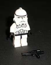 LEGO Star Wars CLONE TROOPER (Phase 2) Dotted Mouth (Correct Parts) Minifig 8091
