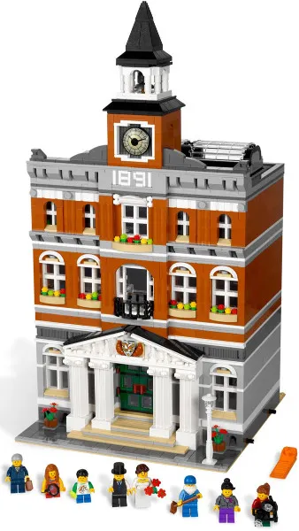 Lego Creator Town Hall Set #10224 100% Comp: Box, Manuals, Minifigs! FREE SHIP!