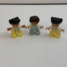 Lego Duplo Minifigure Yellow Girls, Blue Boy / Brother Sisters