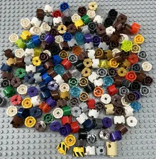 Lego Lot of ~200 Brick Round, 2 x 2 with Axle Hole (3941) and Grille (92947)