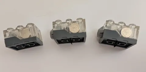 Lego Lot Of 3: 2x3 Light Brick Clear Top LED Light: 2 Are New 1 Used.